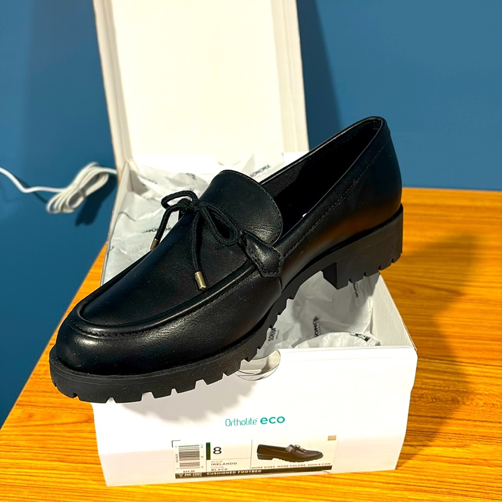 NWT NIB SONOMA LOAFERS black leather sz8